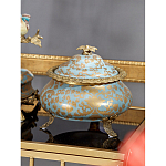 Шкатулка голубого цвета с золотым растительным узором Eden Garden варинант исполнения - 3 | Loft Concept в Барнауле