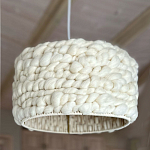 Вязаный шерстяной светильник Knitted wool lamp Cylinder варинант исполнения - 2 | Loft Concept в Барнауле