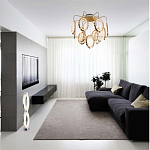 Потолочный светильник светодиодный с золотистым каркасом Ring of Fire варинант исполнения - 1 | Loft Concept в Барнауле