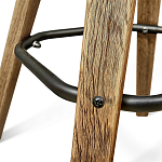 Барный стул со спинкой и мягкой обивкой с ромбами на 4-х деревянных ножках Бежевый Велюр Ava Charm варинант исполнения - 7 | Loft Concept в Барнауле