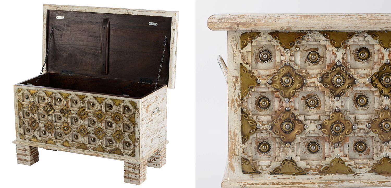 Сундук Antique Indian chest with pearls Сундук Antique Indian chest with pearls - Loft-Concept в Барнауле