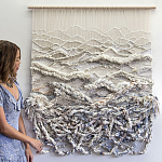 Дизайнерское современное текстильное панно Жемчуг варинант исполнения - 1 | Loft Concept в Барнауле