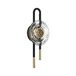 Бра черного цвета с круглым прозрачным стеклянным плафоном Virelia  варинант исполнения - 3 | Loft Concept в Барнауле