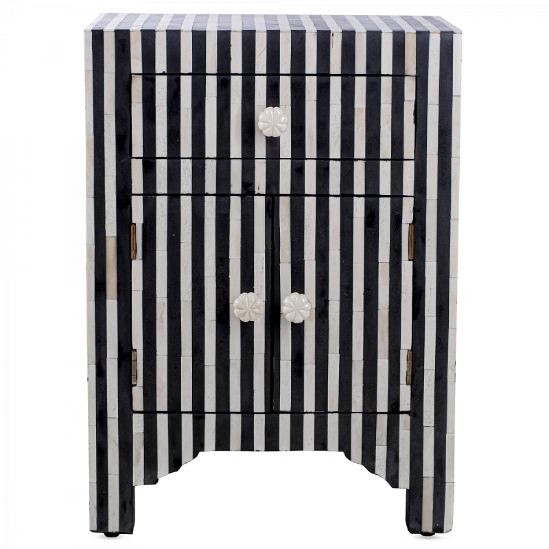 Тумба инкрустация костью Inlaid Bone Stripes чёрно-белые полосы Белый Черный Тумба инкрустация костью Inlaid Bone Stripes чёрно-белые полосы Белый Черный в Барнауле | Loft Concept