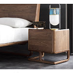Прикроватный деревянный столик с 2-мя ящиками Moon Walnut Furniture варинант исполнения - 2 | Loft Concept в Барнауле