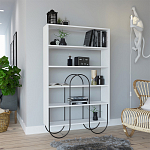 Стеллаж прямой белый с 5-ю открытыми полками NORFOLK BOOKCASE WHITE варинант исполнения - 1 | Loft Concept в Барнауле