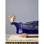 Чаша темно-синего цвета из фарфора с бронзовыми фигурками белок Eden Garden porcelain and bronze варинант исполнения - 2 | Loft Concept в Барнауле
