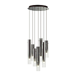 Люстра каскадная с 7-ю цилиндрическими плафонами из стекла Luminous Cylinders варинант исполнения - 2 | Loft Concept в Барнауле