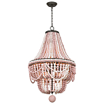 Люстра каплевидной формы украшенная розовыми круглыми бусинами Pink Beads Chandelier варинант исполнения - 1 | Loft Concept в Барнауле