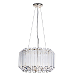 Люстра подвесная круглая с прозрачными хрустальными трубками и золотистым каркасом Диаметр 44 см Hexagon Tube Light варинант исполнения - 1 | Loft Concept в Барнауле