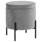 Серый пуф на черных ножках SANJAY варинант исполнения - 1 | Loft Concept в Барнауле