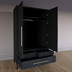 Шкаф платяной Primo с выдвижными ящиками шпон Светлый дуб варинант исполнения - 4 | Loft Concept в Барнауле