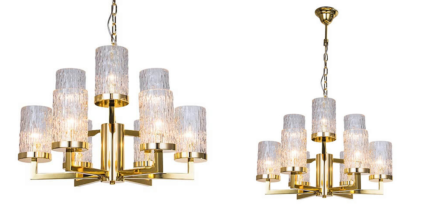 Люстра Estebe Glass Gold Chandelier 9 Люстра Estebe Glass Gold Chandelier 9 - Loft-Concept в Барнауле
