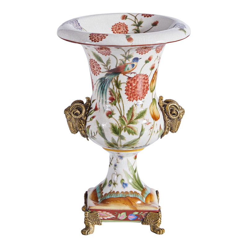 Ваза из фарфора с бронзовыми Овнами Bronze Aries Бронза Мульти в Барнауле | Loft Concept 