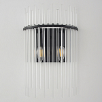 Бра со стеклянными прозрачными трубками и черным металлическим каркасом Nembus варинант исполнения - 1 | Loft Concept в Барнауле