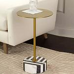 Дизайнерский журнальный стол с круглой столешницей на чёрно-белом основании Muruv варинант исполнения - 2 | Loft Concept в Барнауле