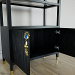 Стеллаж со стеклянными полками Elsa Dreams Black варинант исполнения - 2 | Loft Concept в Барнауле