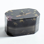 Шкатулка из эпоксидной смолы с цветами черная Epoxy Resin Pink Flowers Box Black варинант исполнения - 3 | Loft Concept в Барнауле