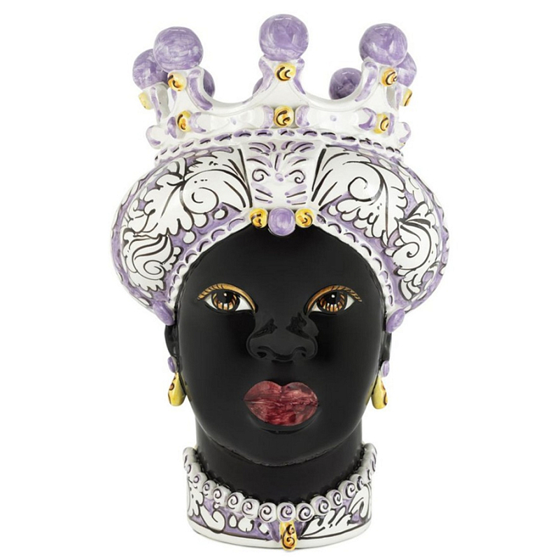Ваза Vase Moro Lady Ornate Violet Черный Фиолетовый Белый Ваза Vase Moro Lady Ornate Violet Черный Фиолетовый Белый в Барнауле | Loft Concept