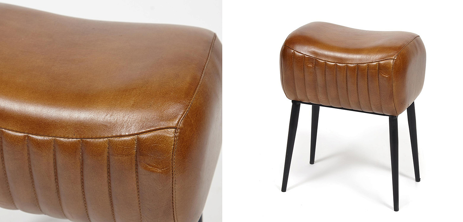 Пуф из кожи буйвола Industrial leather pouf Пуф из кожи буйвола Industrial leather pouf - Loft-Concept в Барнауле