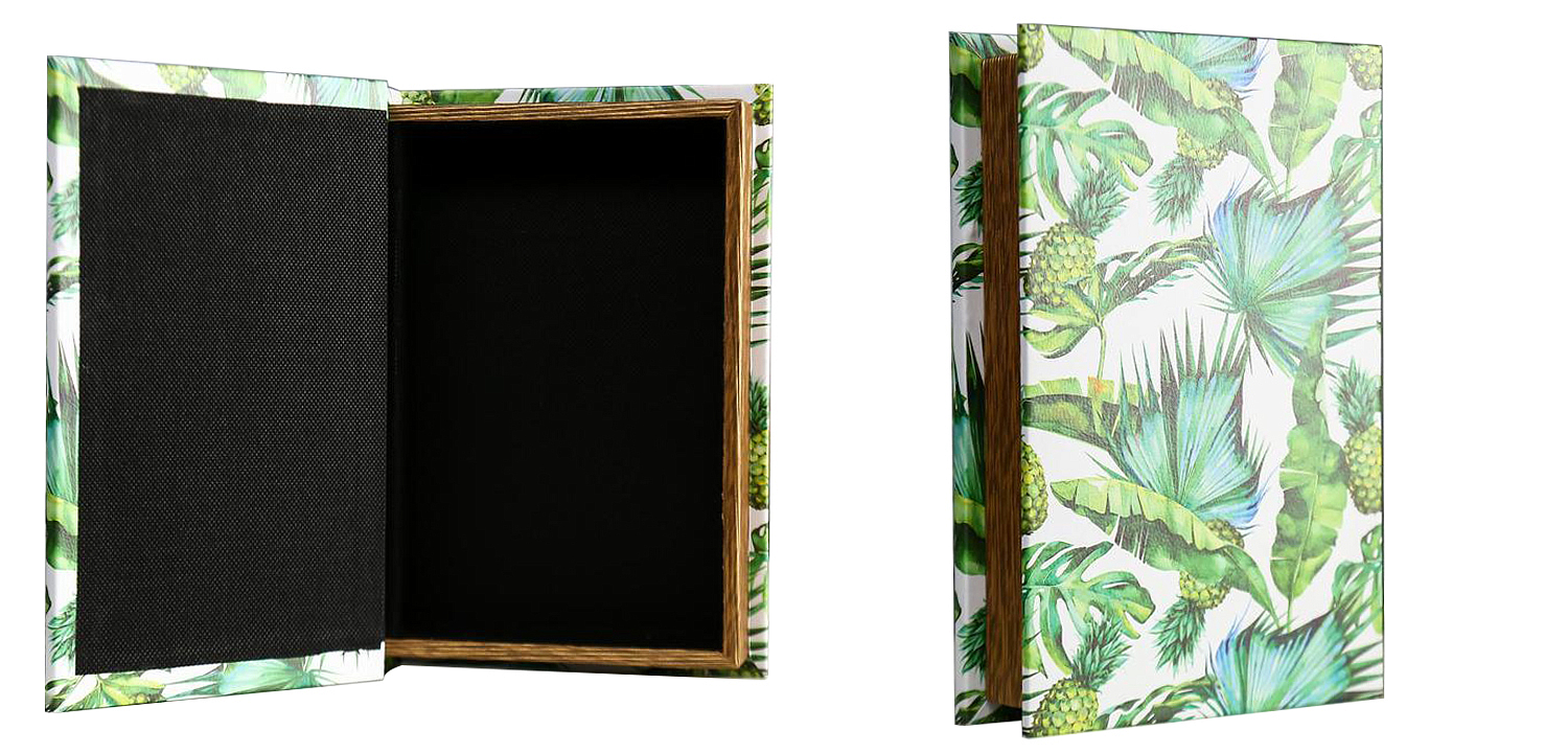 Шкатулка-книга Pineapples and Leaves Mirror Book Box Шкатулка-книга Pineapples and Leaves Mirror Book Box - Loft-Concept в Барнауле