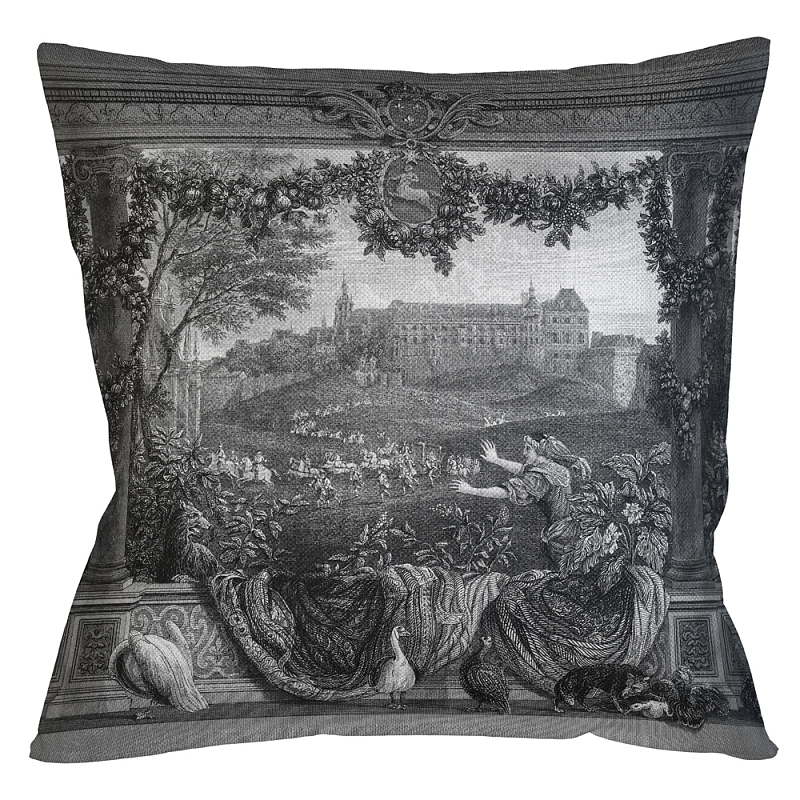 Декоративная подушка Blois Pillow Черно-белый Бежевый Декоративная подушка Blois Pillow Черно-белый Бежевый в Барнауле | Loft Concept