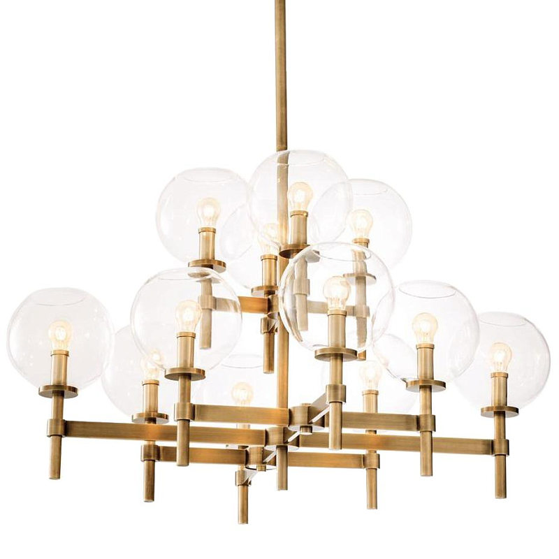 Люстра Chandelier Jade L Латунь Античная полированная Прозрачное Стекло в Барнауле | Loft Concept 