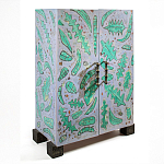 Премиальный Шкаф Defoliation двухстворчатый роспись зеленые листья  варинант исполнения - 1 | Loft Concept в Барнауле