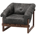 Кресло Duncan винтажная черная кожа варинант исполнения - 2 | Loft Concept в Барнауле