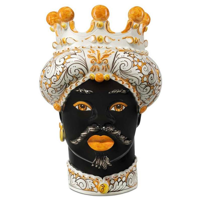 Ваза Vase Moro Man Ornate Orange Черный Оранжевый Белый Ваза Vase Moro Man Ornate Orange Черный Оранжевый Белый в Барнауле | Loft Concept