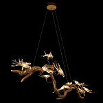 Люстра подвесная линейная с прозрачными стеклянными птичками на ветвях Serip Voa варинант исполнения - 5 | Loft Concept в Барнауле