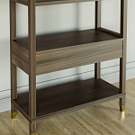 Стеллаж Elsa Dreams Walnut со стеклянными полками и ящиком варинант исполнения - 6 | Loft Concept в Барнауле