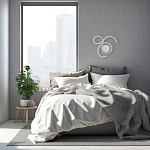 Бра белого цвета с изогнутыми световыми линиями и круглым основанием Luke Lampco Tracer Lamp варинант исполнения - 7 | Loft Concept в Барнауле