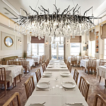 Люстра черная овальная с прозрачными стеклянными подвесками в форме капель FAIRYTREE Light варинант исполнения - 1 | Loft Concept в Барнауле