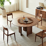 Стол обеденный круглый с двойной столешницей Walnut Wood Table варинант исполнения - 3 | Loft Concept в Барнауле