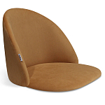 Барный стул со спинкой и металлической подставкой на 3-х деревянных ножках Горчичный Велюр Vendramin Chair варинант исполнения - 2 | Loft Concept в Барнауле