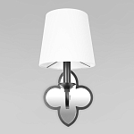 Бра с белым текстильным абажуром и декоративным основанием в виде четырехлистника с зеркальной вставкой Vitorino варинант исполнения - 12 | Loft Concept в Барнауле