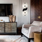 Бра со стеклянными плафонами-дисками Black and White Circles Wall Lamp варинант исполнения - 2 | Loft Concept в Барнауле