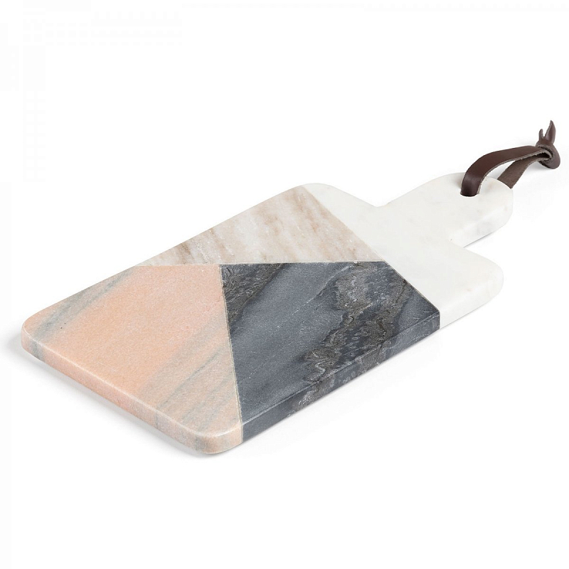 Разделочная доска Marble Triangles Розовый (Rose) Серый Белый в Барнауле | Loft Concept 