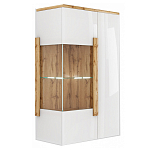 Витрина навесная двухдверная с белым глянцевым фасадом Grace of Furniture варинант исполнения - 1 | Loft Concept в Барнауле