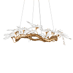 Люстра подвесная с прозрачными стеклянными птичками на ветвях Диаметр 100 см Serip Voa варинант исполнения - 6 | Loft Concept в Барнауле