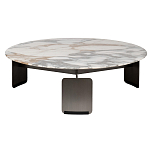 Столик журнальный с круглой мраморной столешницей на трех опорах Marble Stone Drawing варинант исполнения - 6 | Loft Concept в Барнауле