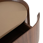 Комод округлой формы с тремя ящиками Walnut and Leather варинант исполнения - 4 | Loft Concept в Барнауле