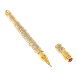 Ручка шариковая металлическая с гравировкой и красным фианитом в деревянной коробке Metal Pens варинант исполнения - 2 | Loft Concept в Барнауле