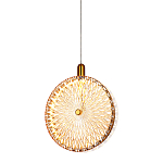 Подвесной светильник с плафоном из рельефного стекла Peony Glass Bronze  варинант исполнения - 4 | Loft Concept в Барнауле