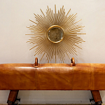 Зеркало-солнце круглое в раме из металла с золотыми с лучами Rays of Peace варинант исполнения - 2 | Loft Concept в Барнауле