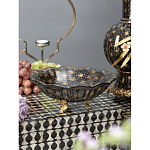 Блюдо черного цвета из фрафора на бронзовых ножках Eden Garden porcelain and bronze варинант исполнения - 3 | Loft Concept в Барнауле