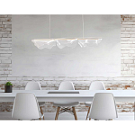 Люстра линейная с 3-мя белыми волнистыми плафонами Wave Line варинант исполнения - 11 | Loft Concept в Барнауле