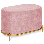 Банкетка овальная пыльно-розовый велюр на 4-х металлических ножках золотого цвета SANJAY варинант исполнения - 1 | Loft Concept в Барнауле