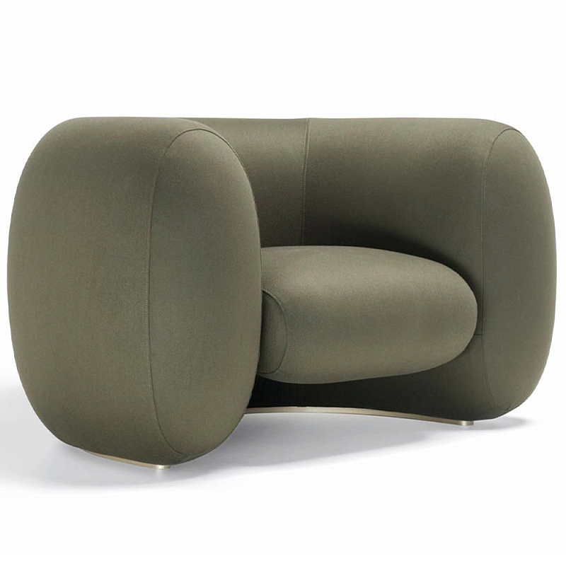 Дизайнерское полукруглое мягкое кресло CINNAMON Armchair Зеленый Дизайнерское полукруглое мягкое кресло CINNAMON Armchair Зеленый в Барнауле | Loft Concept